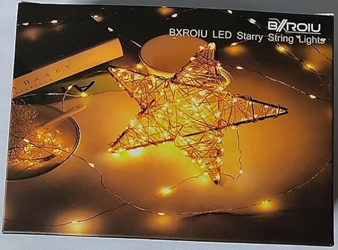 2 x 20LEDs Fairy Lights Battery Operated, Silver Wire 2 Mode Chains String Lights for Bedroom Christmas Party Decoration (Warm White, 6.6)