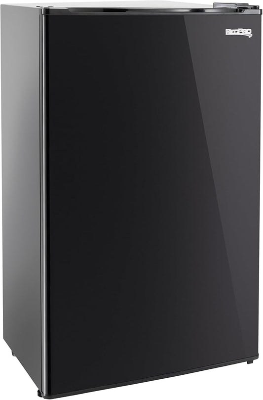 RecPro 3.3 Cu Ft 12V RV Refrigerator | Black Fridge with Adjustable Shelves, 18-Can Door Storage, Reversible Door | 7 Temp Settings, Frost-Free | Ideal for RVs & Small Spaces
