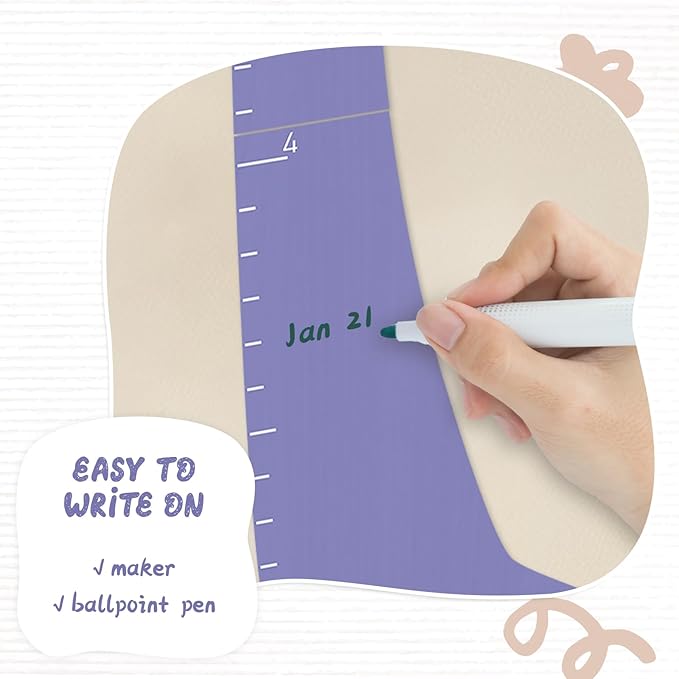 Personalized Name Growth Chart for Kids, Elephant Patchwork Wooden Height Chart for Wall Decor, Custom Height Ruler, Baby Boy Girl Measurement Ruler for Bedroom Playroom, Easy to Mark