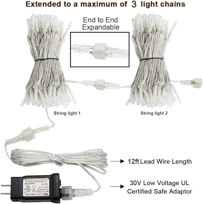 HEYFUNi 304 LED Curtain Lights Outdoor, 9.8Ft*9.8Ft Hanging String Lights Plug in with 8 Modes, Connectable Curtain Fairy Lights for Bedroom, Dorm, Christmas, Wall, Backdrop, Wedding Decor, Warm White