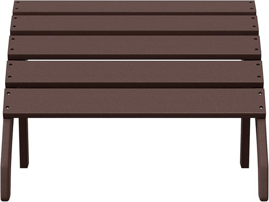 WestinTrends Dylan Outdoor Patio HDPE Adirondack Ottoman Footrest, Dark Brown