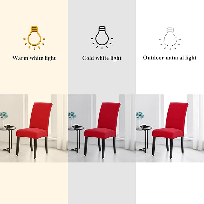 Joccun Chair Covers for Dining Room Set of 2, Dining Chair Slipcovers Stretch Dining Room Chair Covers Seat Protector,Washable Parsons Chair Cover for Home,Hotel,Banquet(Ruby,2 Pack)