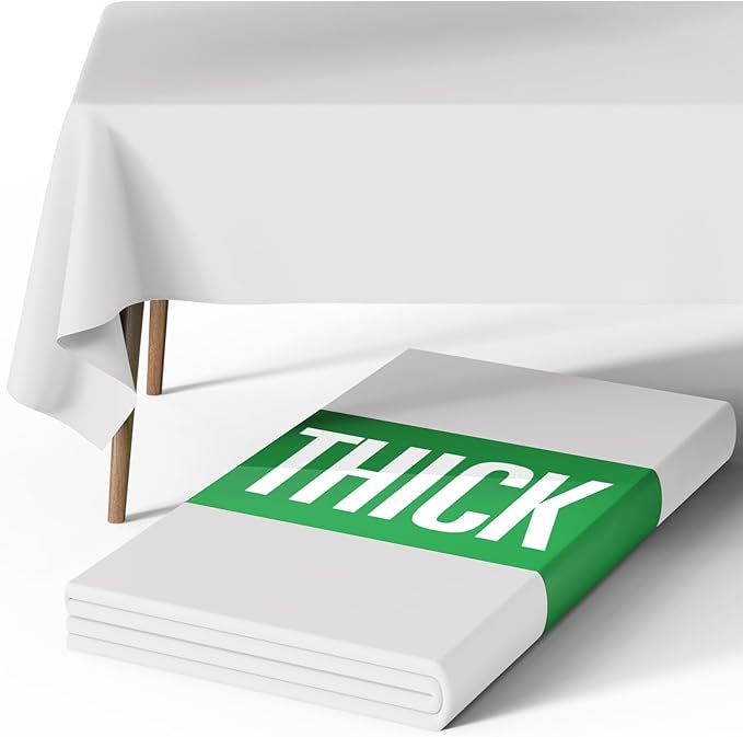 Pureegg Rectangle Table Cloth 60" x 84" – Durable Polyester Tablecloth Offers Reusable & Washable Protection, Ideal for Outdoor Party, Picnic, Wedding, Banquet and Birthday, 1 Pack, White