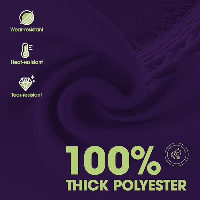 Pureegg Rectangle Table Cloth 60" x 84" – Durable Polyester Tablecloth Offers Reusable & Washable Protection, Ideal for Outdoor Party, Picnic, Wedding, Banquet and Birthday, Purple