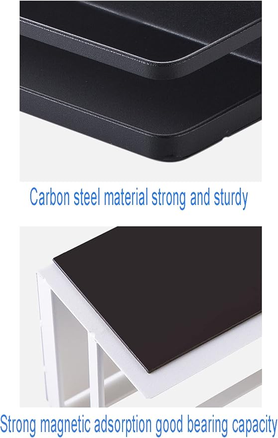 Magnetic Spice Rack Refrigerator Side Magnetic Spice Rack Kitchen Magnetic Shelf Magnetic Fridge Shelf Perfect Space Saver for Kitchen/Apartment 2 Pack (White)