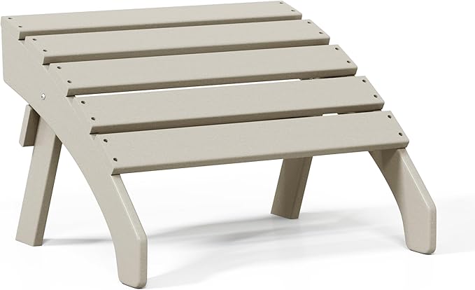 WestinTrends Dylan Outdoor Patio HDPE Adirondack Ottoman Footrest, Sand