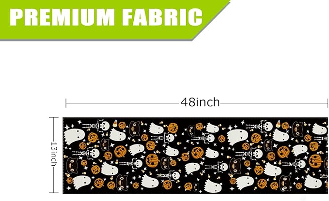 GAGEC Halloween Table Runner Black Cat Pumpkins Seasonal Kitchen Dining Table Home Outdoor Party Decorations (13'' x 48'')