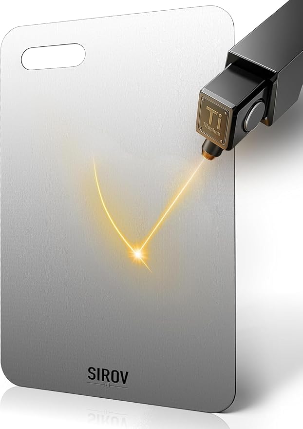 Titanium Cutting Board, 100% Pure Titanium Cutting Boards For Kitchen, Best Non Toxic titanium chopping board, Dishwasher safe, Hygiene and Durability for Meat, Fruit, and Vegetables (10.2L*6.3W)