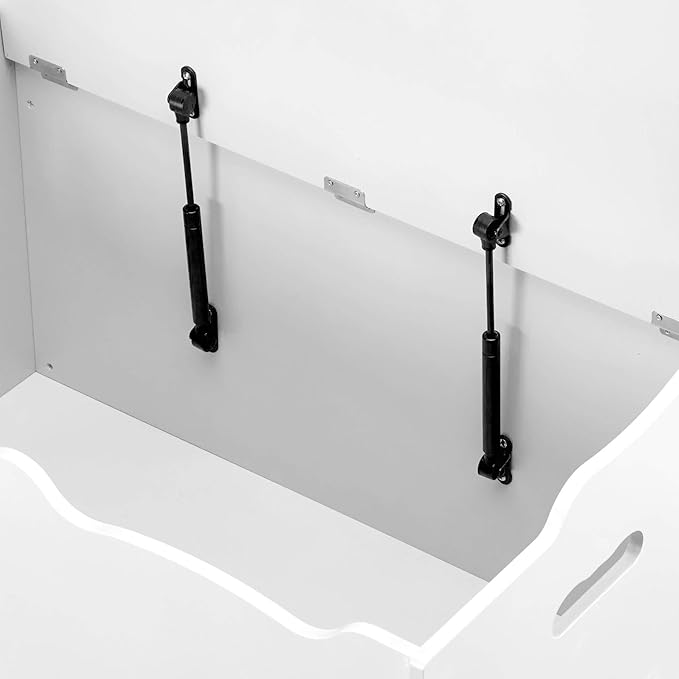 Amazon Basics Kids Toy Box, Wooden Organizer Storage Chest,White, 30" x 18" x 19"