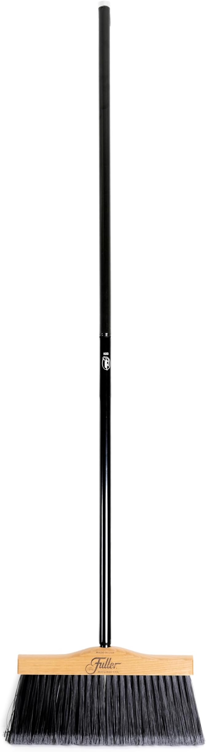 12” Upright Broom with 2 Piece Black Steel Threaded Handle