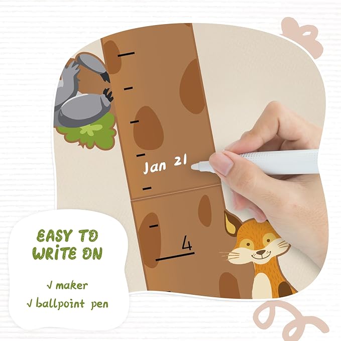 Wooden Surfboard Wall Decor Growth Chart,Tree Art Decor for Kids Room, Wood Tree Kids Sizing Chart, Height Board Cute Decor, Nursery Growth Chart Ruler Measuring Board for Boys Girls