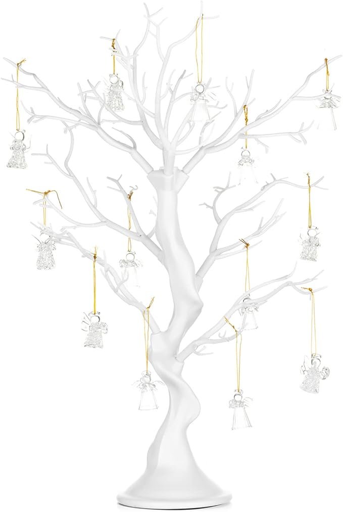 Nuptio White Christmas Tree Branch Artificial 22.8 inch Tall Manzanita Tree Centerpiece Wedding Centerpieces for Tables, Decorative Ornament Display Tree Branches for Decoration Weddings (1 Pc)