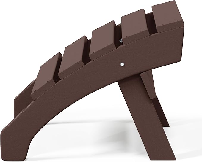 WestinTrends Dylan Outdoor Patio HDPE Adirondack Ottoman Footrest, Dark Brown