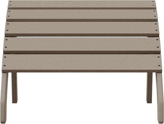WestinTrends Dylan Outdoor Patio HDPE Adirondack Ottoman Footrest, Weathered Wood