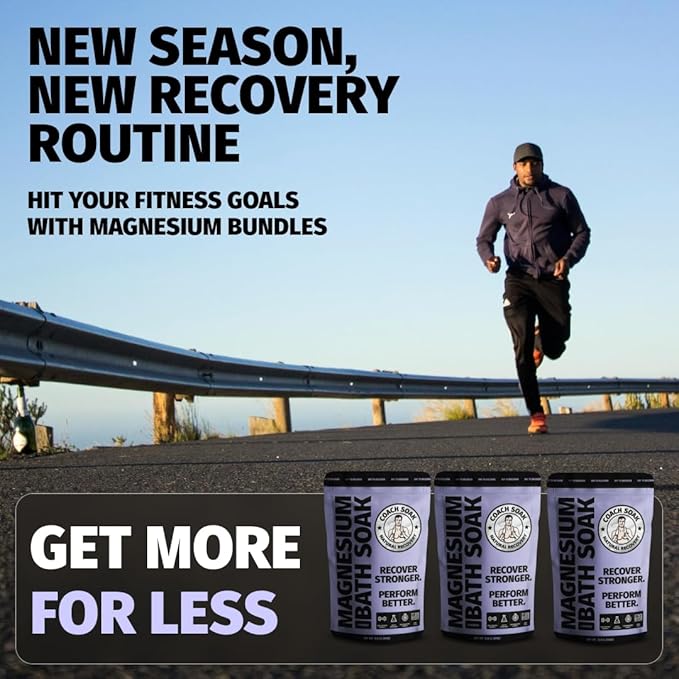 3 Pack Bundle: Coach Soak Recovery Bath Soak, Epsom Salt Bulk - Bath Salts Bulk, 3 Pack Bundle - Total of 9 Pounds (Lavender)