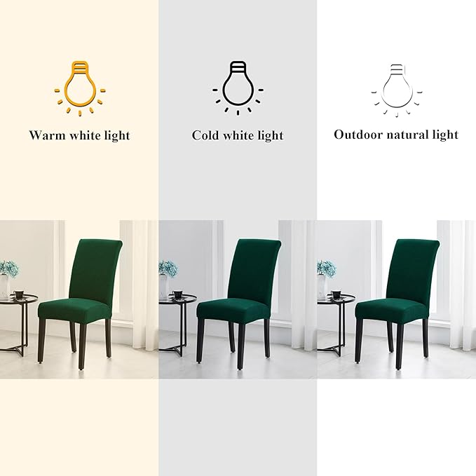 Joccun Chair Covers for Dining Room Set of 8, Dining Chair Slipcovers Stretch Dining Room Chair Covers Seat Protector,Washable Parsons Chair Cover for Home,Hotel,Banquet(Hunter,8 Pack)