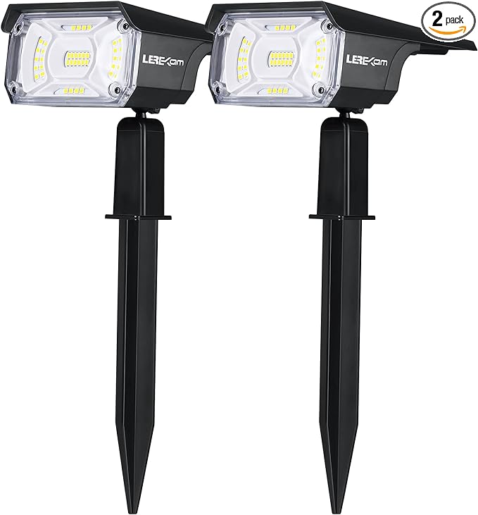 Solar Spot Lights, IP65 Waterproof 40 LEDs Landscape Spotlights,USB & Solar Powered Wall Lights Dark Sensing Auto On/Off,3 Modes Outdoor Solar Garden Lights for Yard Porch 2 Pack