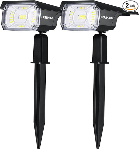 Solar Spot Lights, IP65 Waterproof 40 LEDs Landscape Spotlights,USB & Solar Powered Wall Lights Dark Sensing Auto On/Off,3 Modes Outdoor Solar Garden Lights for Yard Porch 2 Pack