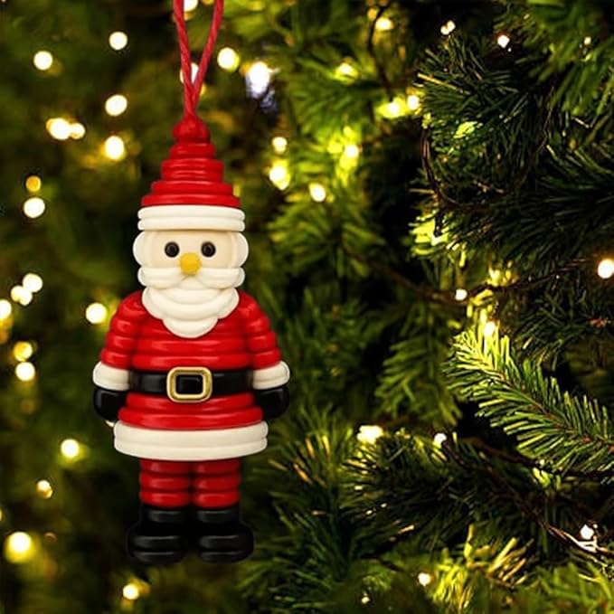 4pcs Button Christmas Tree Ornament Kits, Fun Holiday Decorations for All Ages, DIY Craft Buttons Kit with Christmas Snowman/Santa/Angel, Gifts for Xmas Tree Hanging Decorations (Snowman)