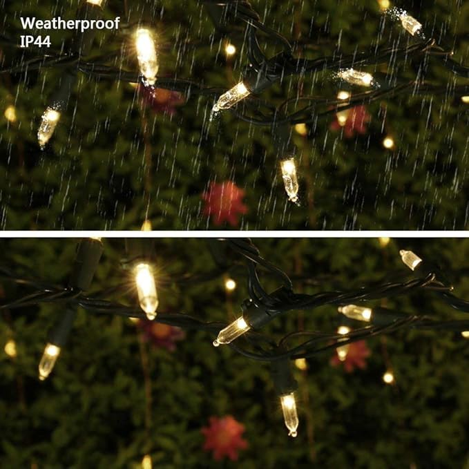 Brizled Mini Christmas Lights, 33ft 100 LED Christmas String Lights Connectable, UL Certified Energy Saving Xmas Tree Light for Indoor Outdoor Bedroom Wedding Party Xmas Tree Decoration, Warm White