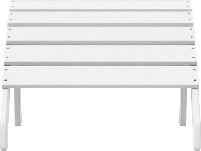 WestinTrends Dylan Outdoor Patio HDPE Adirondack Ottoman Footrest, White