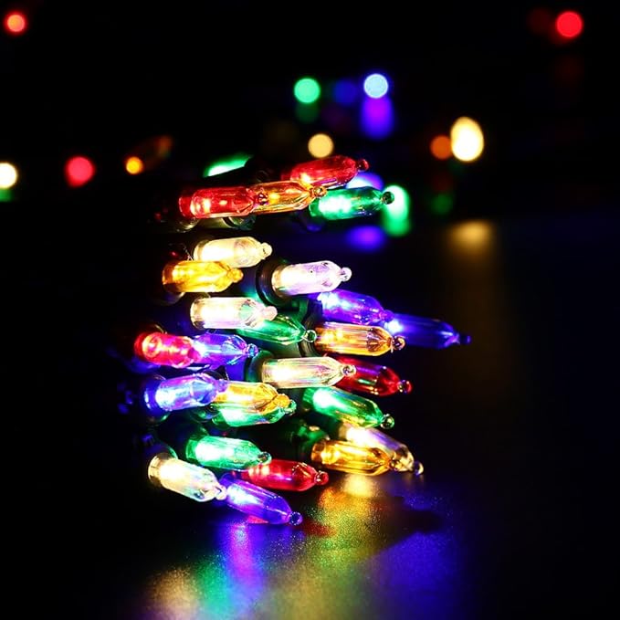 Brizled Color Changing Christmas Lights, 33ft 100 LED Connectable, 12 Modes Warm White & Multicolored Xmas Tree Lights with Remote, Dimmable for Indoor/Outdoor Decor