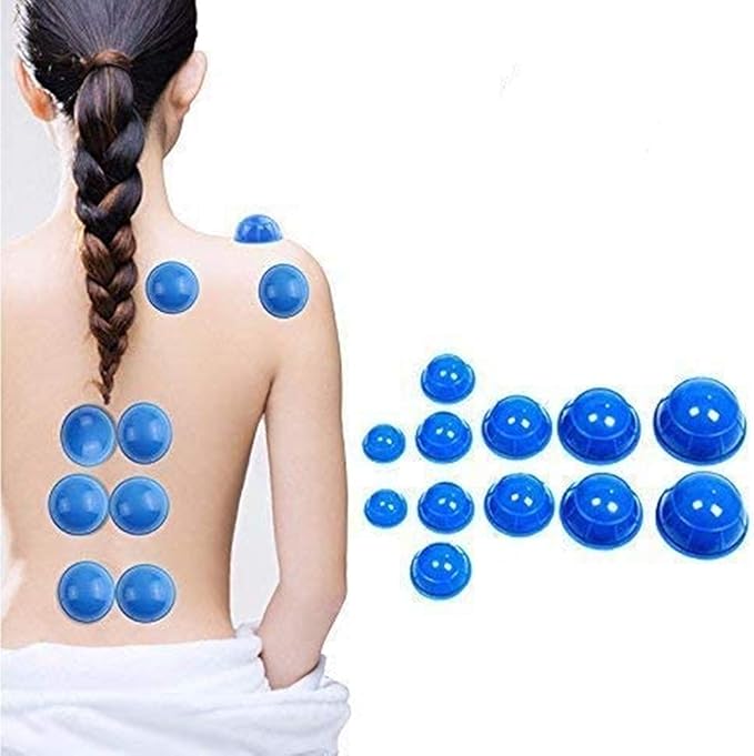 12 Pcs Silicone Massage Cupping Set Vacuum Cupping Acupuncture Cupping Therapy Set Professional Body Massage Cup Set Vacuum Massage Cupping for Pain Relief Muscle Relaxation,Pack of 12