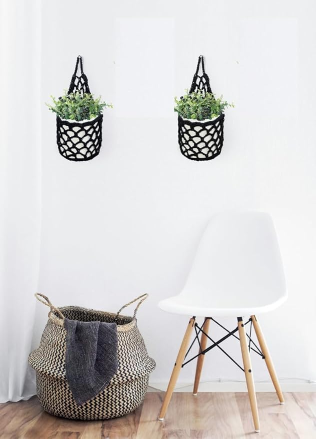 2PK Wall Planters for Indoor Plants, Macrame Plant Hanger | Wall Planter, Plant Hanger, Hanging Planter (2PK, for 6 inch Pot)