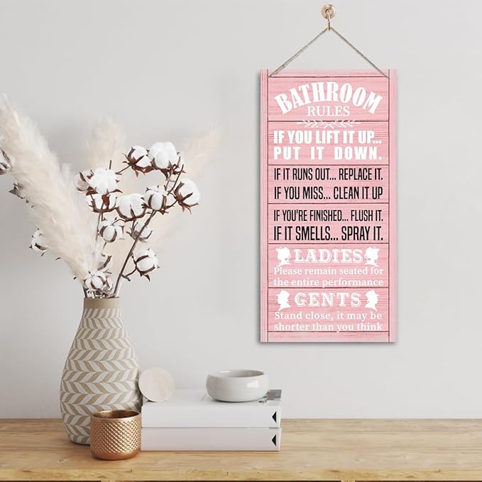 Rustic Bathroom Decor, Western Bathroom Decor, Funny Bathroom Signs Wall Decor, Bathroom Decor, Farmhouse Bathroom Decor, Country Bathroom Decor, Bathroom Signs, Bathroom Rules Wall Décor F1