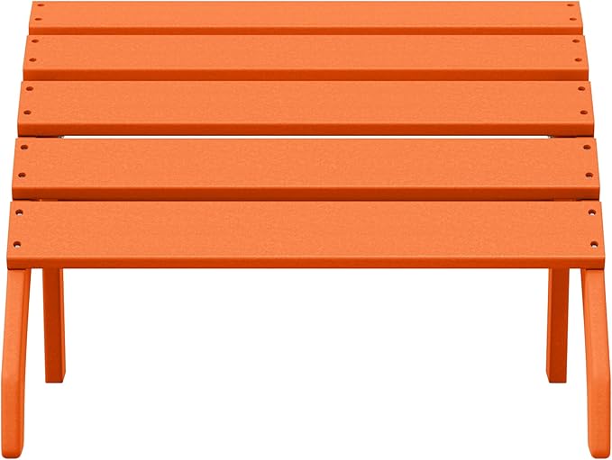 WestinTrends Dylan Outdoor Patio HDPE Adirondack Ottoman Footrest, Orange