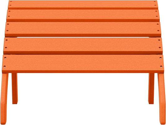 WestinTrends Dylan Outdoor Patio HDPE Adirondack Ottoman Footrest, Orange