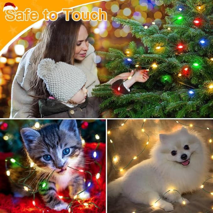 Ollny Christmas Lights 262 FT 800 LED IP67 Waterproof, Color Changing Christmas Lights Outdoor with Remote, 11 Modes Dimmable Timer Warm White to Multicolored Changeable String Lights for House Decor