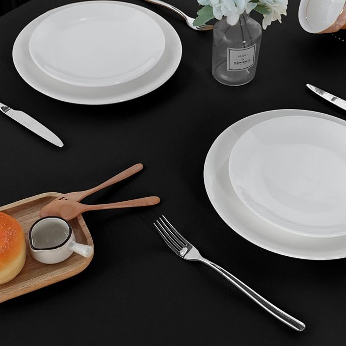 sancua 2 Pack Round Tablecloth 70 Inch Black, Stain and Wrinkle Resistant Table Cloth - Washable Polyester Table Cover for Dining Tables, Buffet Parties and Camping
