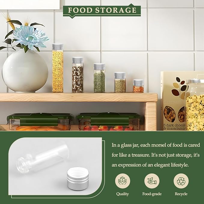 15 pcs 25 ml Glass Storage Jars with Lids,Glass Decorative Bottles(0.84 oz-1.18x2.36 inch)
