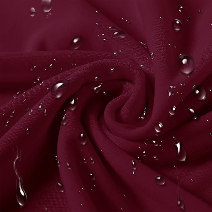 SUPERO Burgundy Chair Cover, 12PCS Waterproof Stretch Polyester Spandex, Universal Fit Protector for Dining, Outdoor, Party, Banquet, Wedding Event, Hotel