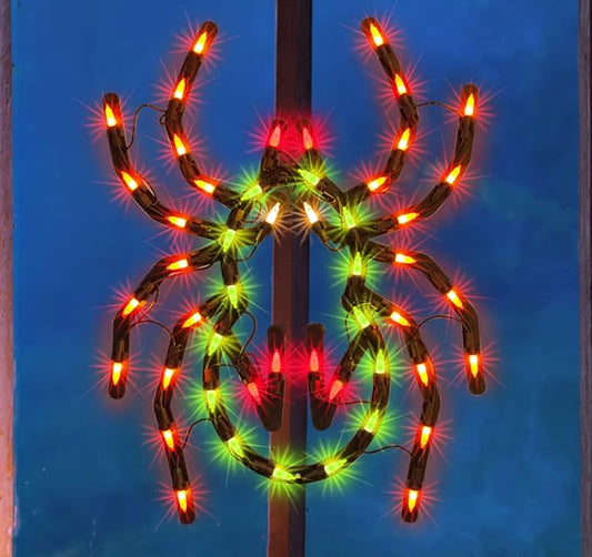 12.8" Lighted Spider Halloween Window Silhouette Decoration,Halloween Lighted Window Decoration,Hanging Light Up Holiday Ornament(Spider Light)
