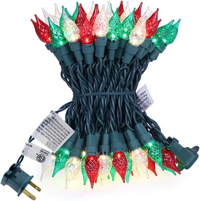 LED Christmas Lights Outdoor 19 FT 70 Fairy Lights Multi-Color String Lights ETL Certified for Indoor/Outdoor Holiday Party Halloween Tree Decor