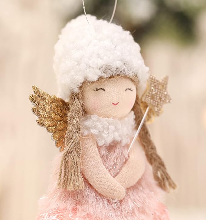 3pcs Christmas Angel Doll Decoration, Christmas Tree Hanging Ornaments, Thanksgiving Day Birthday Gifts, New Year Fairy Presents, Home Party Kids Girls Toys Pendant(GF-X3)