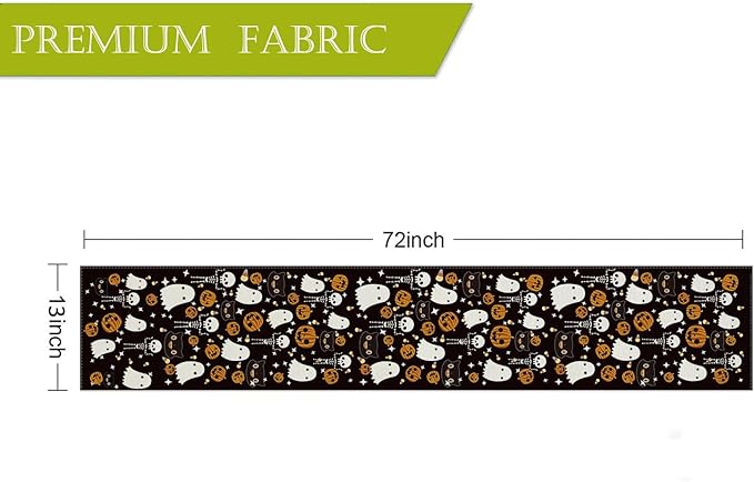 GAGEC Halloween Table Runner Black Cat Pumpkins Seasonal Kitchen Dining Table Home Outdoor Party Decorations (13'' x 72'')