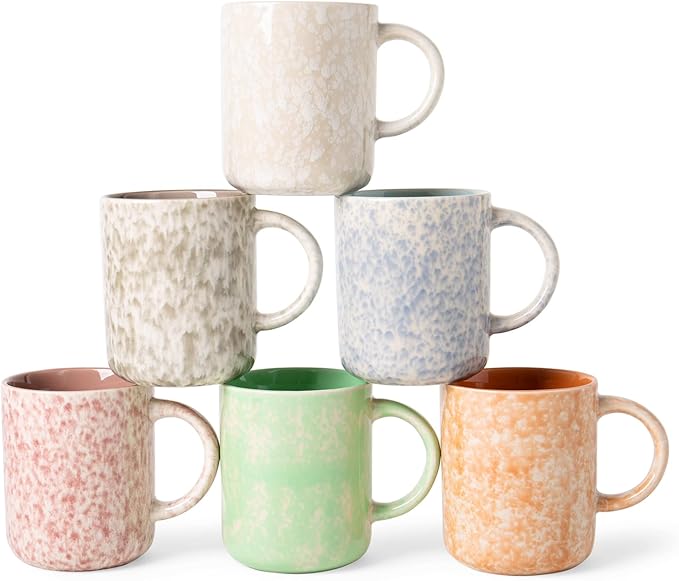 17 OZ Coffee Mugs Set of 6, Modern Mugs Set with handle for Tea/Latte/Cappuccino/Milk/Cocoa.