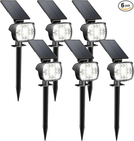 Kaxiida Solar Lights Outdoor Waterproof - 2025 Upgrade 3 Level Ultra Bright Spot Lights Uplights, LED Landscape Spotlight for Tree, Pathway, Wall, Adjustable Solar Panel Auto On/Off