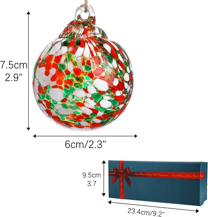 Set of 3 Blown Glass Gazing Balls Ornaments Hanging Glass Ornament Balls Decor for Garden Patio