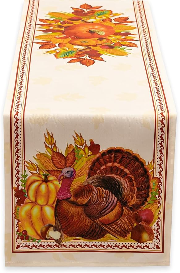 YiHomer Fall Thanksgiving Tabletop Collection for Kitchen Dining Decoration Parties Harvest, Harvest Party, Table Runner, 14 x 72