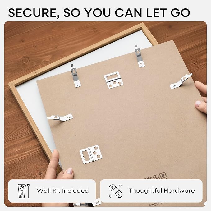 Homeforia 16x16 Picture Wood Frame, High End Natural Oak 16 x 16 Square Light Wooden Frames with Mat 12 by 12 inch Photo, 16by16 Poster Frames Matted to 12x12 Print, Tempered Glass, Wall Kit, Set of 1