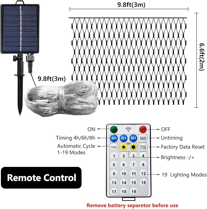 Curyidy Solar Net Halloween Lights Purple,200 LED Net Lights Outdoor Mesh Lights, 19 Modes Solar Powered/USB Remote Control String for Garden, Yard, Bushes, Trunk, Halloween, Xmas Tree Decor