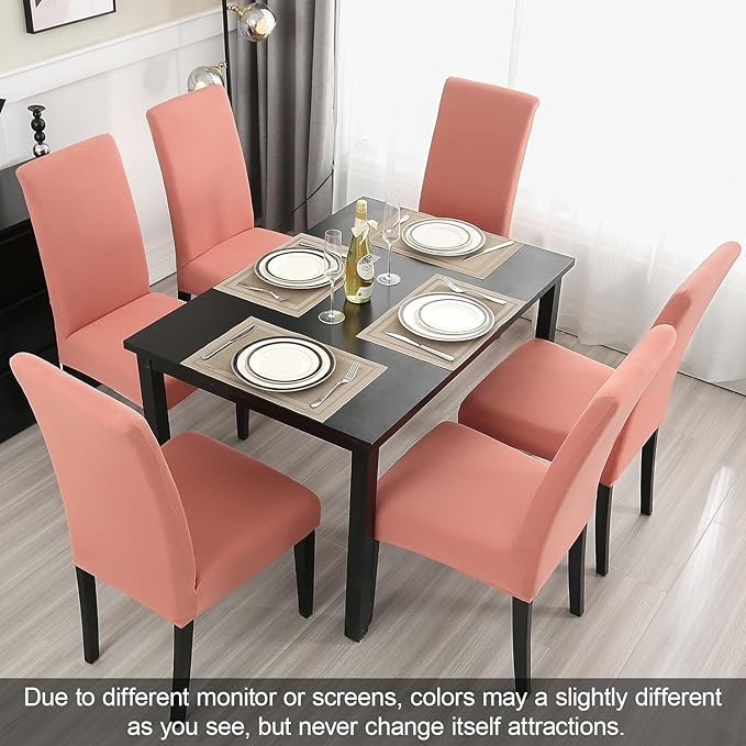 JQinHome Terra Cotta Chair Covers for Dining Room Set of 2, High Stretch Removable Washable Parsons Chair Slipcover for Home Party Hotel Wedding Ceremony (2PCS,Terra Cotta)