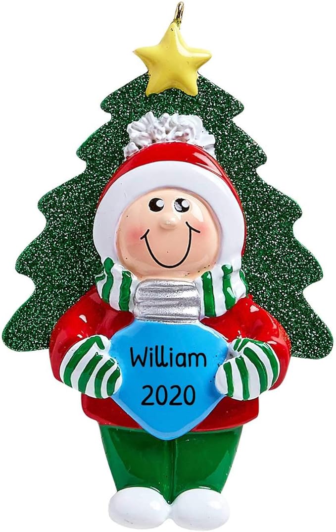 3D Toddler Ornaments for Christmas Tree 2025 - Blue Bulb Tree Hat Ornament for Kids Cozy Pajama Ornament for Girl Personalized Christmas Ornaments for Kids G ifts for Girls Toddler Girl Decorations