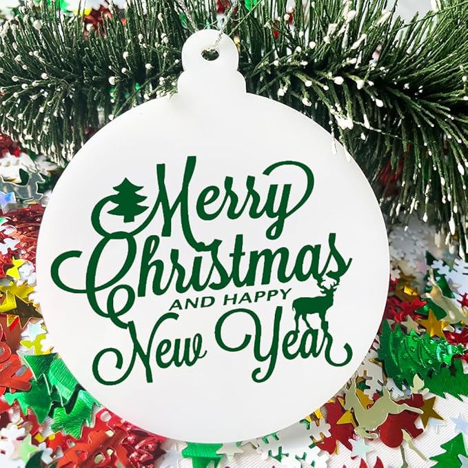 20Pcs 3 Inch Blank Acrylic Christmas Ornaments 2024 White Unfinished Round Acrylic Christmas Ornaments for DIY Craft Hanging Ornaments for Christmas Tree Decoration Xmas Party Decorations