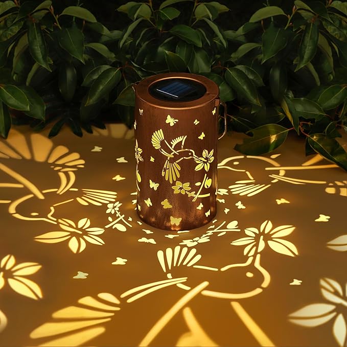 Solar Lanterns Outdoor Waterproof, Hummingbird Birthday Gifts for Women Men, Hanging Solar Lantern for Yard, Patio, Porch, Backyard, Landscape, Garden Decor