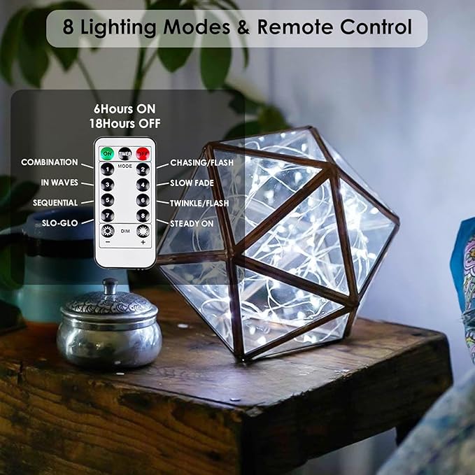 4-Pack Fairy Lights Battery Operated with Remote, Waterproof 33FT 100 LED Battery String Lights Outdoor Indoor, 8 Modes Twinkle Lights with Timer for DIY Home Centerpiece Christmas Decor (Cool White)